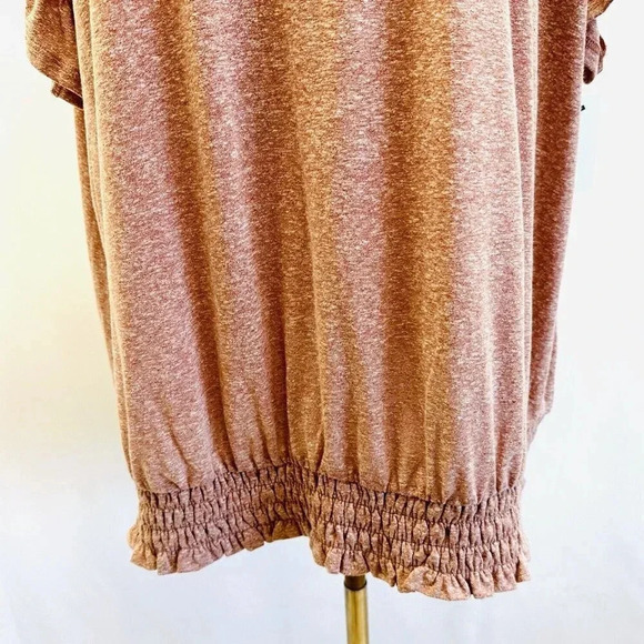 NWT SONOMA Women Short Sleeve Pullover V-Neck Elastic Waist Rose Pink Shirt 3X - Picture 3 of 11